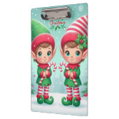 Niedliche Weihnachtselfen Klemmbrett (Links)