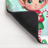 Niedliche Weihnachtselfen Mousepad (Ecke)