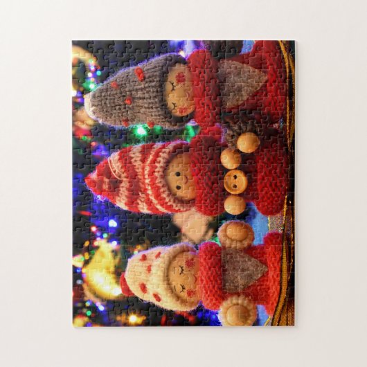 Niedliche Weihnachtselfen Ornament Jigsaw Puzzle (Vertikal)