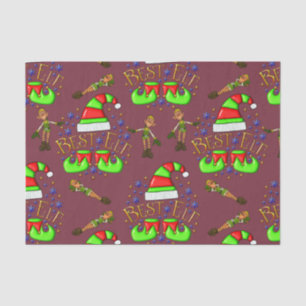 Niedliche Weihnachtselfen Seidenpapier