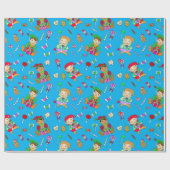 Niedliche Weihnachtselfen und Kanadier Geschenkpapier (Flach)