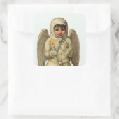 niedliche Weihnachtsengel-Aufkleber groß Quadratischer Aufkleber (Tasche)