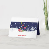 Niedliche Weihnachtsengel und goldene Textkarte Feiertagskarte (Rückseite)