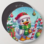 Niedliche Weihnachtsente Button (Vorne & Hinten)