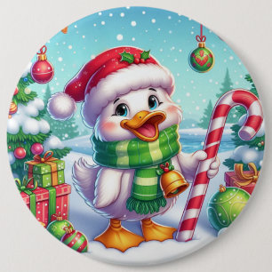 Niedliche Weihnachtsente Button