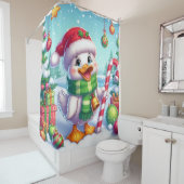 Niedliche Weihnachtsente Duschvorhang (Beispiel)