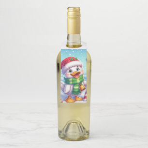 Niedliche Weihnachtsente Flaschenanhänger