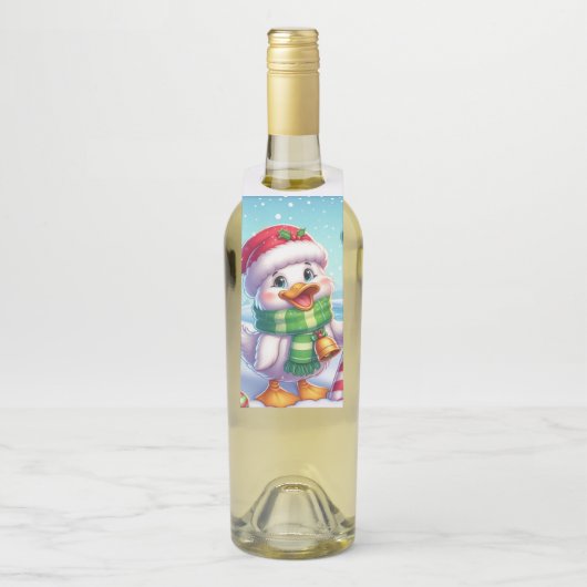 Niedliche Weihnachtsente Flaschenanhänger (Auf Flasche)