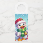 Niedliche Weihnachtsente Flaschenanhänger (Vorderseite)