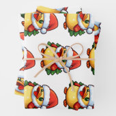 Niedliche Weihnachtsente in Weihnachtsmannmütze Geschenkpapier Set (Beispiel)