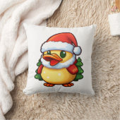 Niedliche Weihnachtsente in Weihnachtsmannmütze Kissen (Decke)