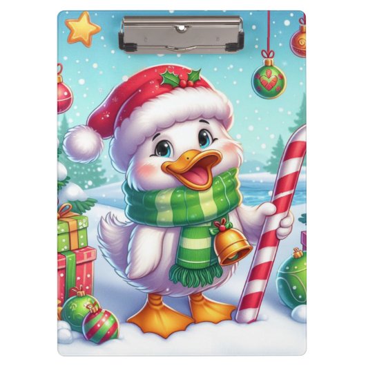 Niedliche Weihnachtsente Klemmbrett (Vorderseite)