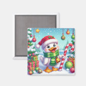 Niedliche Weihnachtsente Magnet (Vorderseite/Rückseite)