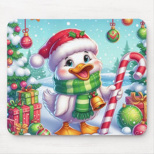 Niedliche Weihnachtsente Mousepad (Vorne)