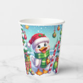 Niedliche Weihnachtsente Pappbecher (Rückseite)