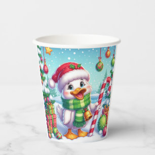 Niedliche Weihnachtsente Pappbecher