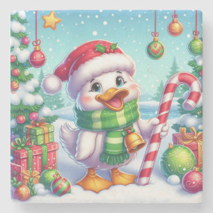 Niedliche Weihnachtsente Steinuntersetzer