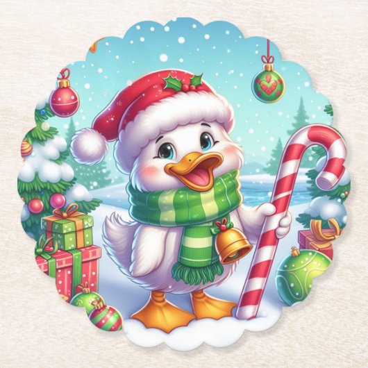 Niedliche Weihnachtsente Untersetzer (Vorderseite)