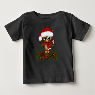Niedliche Weihnachtseule auf Baby T-shirt