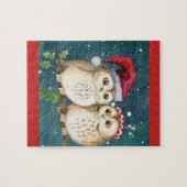 Niedliche Weihnachtseulen Puzzle (Horizontal)