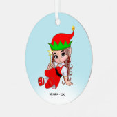 Niedliche Weihnachtsfairy Elf Ornament Aus Metall (Vorderseite links)