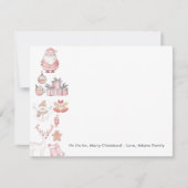 Niedliche Weihnachtsfamilie Mitteilungskarte (Vorderseite)