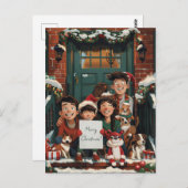 Niedliche Weihnachtsfamilie Postkarte (Vorne/Hinten)