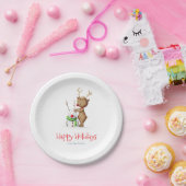 Niedliche Weihnachtsfamilie Rentier und Snowman Pappteller (Party)