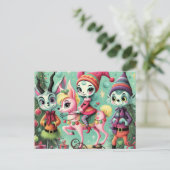 Niedliche Weihnachtsfehler Postkarte (Stehend Vorderseite)