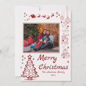 Niedliche Weihnachtsfeier 2 Foto Rot Feiertagskarte (Vorderseite)