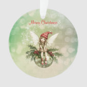 Niedliche Weihnachtsfeier auf einem Ornament (Vorderseite)