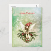 Niedliche Weihnachtsfeier auf einem Ornament Postkarte (Vorne/Hinten)