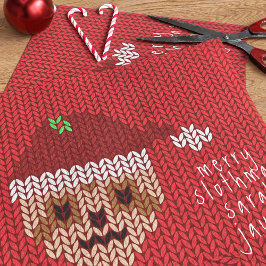 Niedliche Weihnachtsfeier Custom Merry Slothmas Ur Seidenpapier