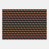 Niedliche Weihnachtsfeier Dackel Hund Cartoon Rot Geschenkpapier Set (Vorderseite)