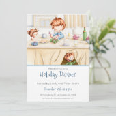 Niedliche Weihnachtsfeier Einladung (Stehend Vorderseite)