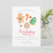 Niedliche Weihnachtsfeier Einladung (Stehend Vorderseite)