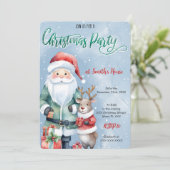 Niedliche Weihnachtsfeier Einladung (Stehend Vorderseite)