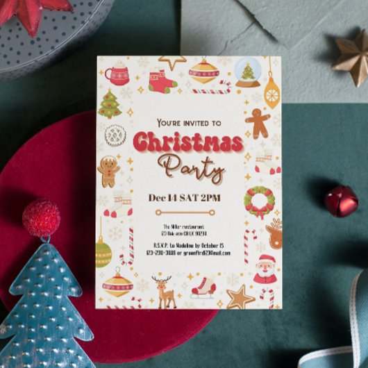 Niedliche Weihnachtsfeier Einladung