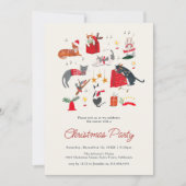 Niedliche Weihnachtsfeier Einladung (Vorderseite)