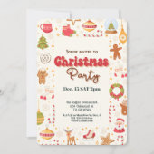 Niedliche Weihnachtsfeier Einladung (Vorderseite)
