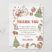 Niedliche Weihnachtsfeier Geburtstagsparty Dankesc Einladung (Vorderseite)