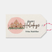 Niedliche Weihnachtsfeier Geschenkanhänger (Vorderseite (Horizontal))