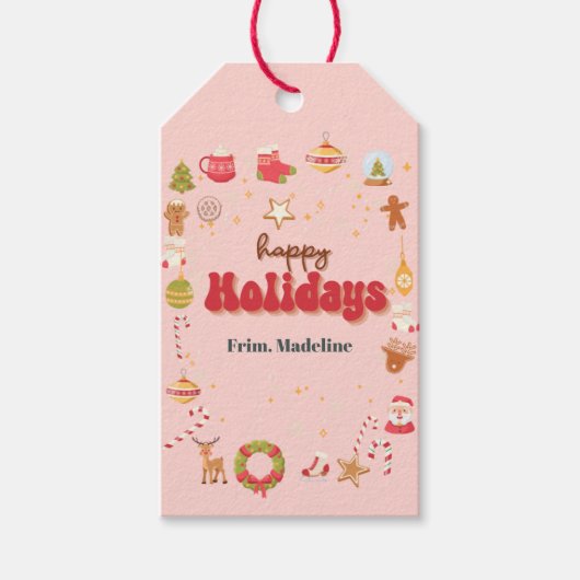 Niedliche Weihnachtsfeier Geschenkanhänger (Vorderseite)