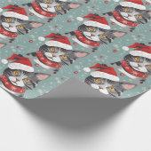 Niedliche Weihnachtsfeier Geschenkpapier (Ecke)