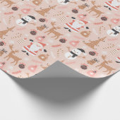 Niedliche Weihnachtsfeier Geschenkpapier (Ecke)