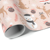 Niedliche Weihnachtsfeier Geschenkpapier (Rolleneckpunkt)