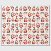 Niedliche Weihnachtsfeier Geschenkpapier (Flach)