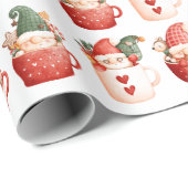 Niedliche Weihnachtsfeier Geschenkpapier (Rolleneckpunkt)
