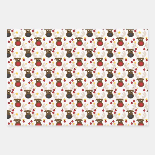 Niedliche Weihnachtsfeier Geschenkpapier Set (Vorderseite)