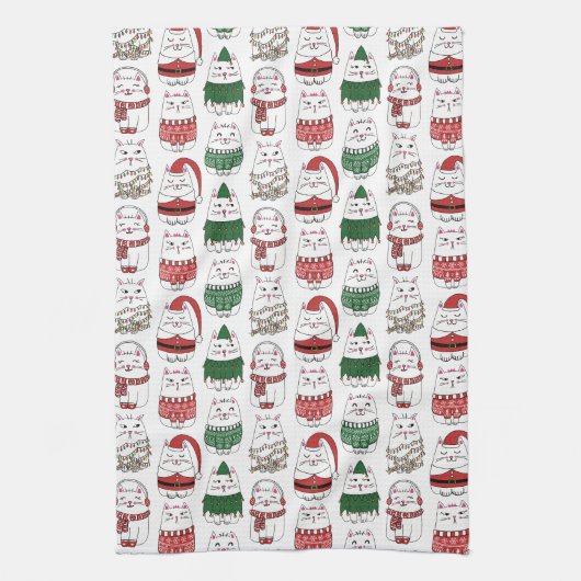 Niedliche Weihnachtsfeier Geschirrtuch (Vertikal)